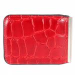 Зажим для купюр Cayman-Z-14 натуральная кожа магнит,  красный скат (74)  212656