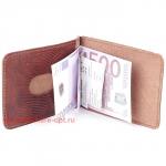 Зажим для купюр Premier-Z-2 (карман д/мелочи на кноп)  натуральная кожа коричн. темный  игуана (84)  120535