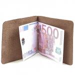 Зажим для купюр Premier-Z-1  (зажим-скрепка)  натуральная кожа коричн.темный крокодил мелкий (112)  172714