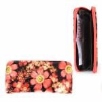 Кошелек женский искусственная кожа 7811,  на 1 молнию,  6отд,  8карм,  (цветы),  красный 201038