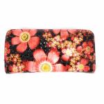 Кошелек женский искусственная кожа 7811,  на 1 молнию,  6отд,  8карм,  (цветы),  красный 201038