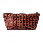 Косметичка Premier-F-93 натуральная кожа (1 отдел),  корич. тем.кайман (300)  186895