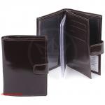 Обложка для авто+паспорт Premier-О-178 (5 внут карм,  двойная стенка)  натуральная кожа коричн. темный  гладкий (88)  112203