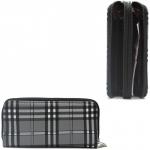Кошелек женский искусственная кожа 007-1,  на 2 молнии,  7отд,  8карм,   (клетка)  серый 216330