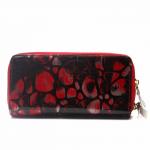 Кошелек женский искусственная кожа 000-1,  на  2 молнии,  7отд,  12карм,  ручка/петля,  красный 216329