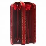 Кошелек женский искусственная кожа 000-1,  на  2 молнии,  7отд,  12карм,  ручка/петля,  красный 216329