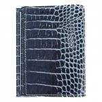 Обложка для авто+паспорт Premier-О-77 (4 внут карм)  натуральная кожа бирюза аллигатор (61)  201859