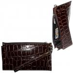 Портмоне мужское Premier-H-35 натуральная кожа 2 отд,  5 карм,  рем-петля,  коричневый крупный крокодил (3)  187719