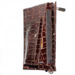 Портмоне мужское Premier-H-35 натуральная кожа 2 отд,  5 карм,  рем-петля,  коричневый крупный крокодил (3)  187719