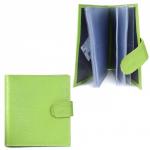 Визитница Croco-В-203 (с хляст,  2х-рядная, 32карточки)  натуральная кожа салат флотер (124)  209402