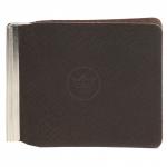 Зажим для купюр Premier-Z-1  (зажим-скрепка)  натуральная кожа коричнево-серый сафьян (555)  218595