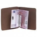 Зажим для купюр Premier-Z-1  (зажим-скрепка)  натуральная кожа коричнево-серый сафьян (555)  218595