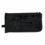 Футляр для ключей Croco-кл-501 (на молнии)  натуральная кожа черный кайман (61)  212690