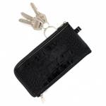 Футляр для ключей Croco-кл-501 (на молнии)  натуральная кожа черный кайман (61)  212690