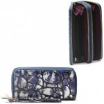 Кошелек женский искусственная кожа 000-1,  на  2 молнии,  7отд,  12карм,  ручка/петля,  синий 216380