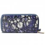 Кошелек женский искусственная кожа 000-1,  на  2 молнии,  7отд,  12карм,  ручка/петля,  синий 216380