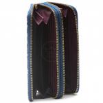 Кошелек женский искусственная кожа 000-1,  на  2 молнии,  7отд,  12карм,  ручка/петля,  синий 216380