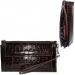 Портмоне мужское Premier-H-35 натуральная кожа 2 отд,  5 карм,  рем-петля,  коричневый мелкий крокодил (112)  187720