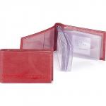 Кредитница Premier-V-119 (18 листов)  натуральная кожа красный перламутр (136)  104213