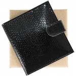 Визитница Croco-В-203 (с хляст,  2х-рядная, 32карточки)  натуральная кожа черный змея (201)  202327