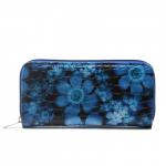 Кошелек женский искусственная кожа 7811,  на 1 молнию,  6отд,  8карм,  (цветы),  синий 216365