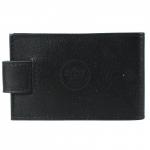 Визитница Croco-В-202 с хлястиком  (18листов)  натуральная кожа черный орфей (150)  205578