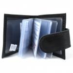 Визитница Croco-В-202 с хлястиком  (18листов)  натуральная кожа черный орфей (150)  205578