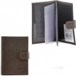 Обложка для авто+паспорт Premier-О-178 (5 внут карм,  двойная стенка)  натуральная кожа коричнево-серый сафьян (555)  220980