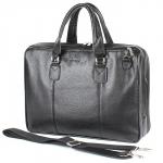 Портфель натуральная кожа MT-616-3, 3 отд/плеч рем, отдел для ноутбука,  черный флотер (3080)   188052