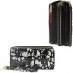 Кошелек женский искусственная кожа 000-1,  на  2 молнии,  7отд,  12карм,  ручка/петля,  черный 216379