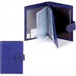 Обложка для авто+паспорт Cayman-ВП 1226л (с хляст,  двойная стенка)  натуральная кожа васильковый флотер (105)  162113