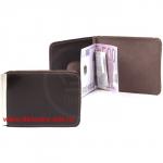 Зажим для купюр Premier-Z-2 (карман д/мелочи на кноп)  натуральная кожа коричн. темный гладкий (88)  105204