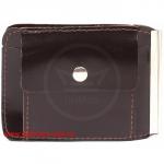 Зажим для купюр Premier-Z-2 (карман д/мелочи на кноп)  натуральная кожа коричн. темный гладкий (88)  105204