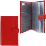 Визитница Cayman-113Л натуральная кожа 72 виз  (настольная)  алый флотер (128)  191673