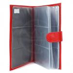 Визитница Cayman-113Л натуральная кожа 72 виз  (настольная)  алый флотер (128)  191673