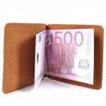 Зажим для купюр Premier-Z-1  (зажим-скрепка)  натуральная кожа коричневый пулл-ап (40)  205373