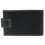 Визитница Croco-В-202 с хлястиком  (18листов)  натуральная кожа черный флотер (40)  205579