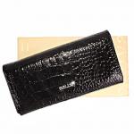 Кошелек женский натуральная кожа Baliya-E 8003-2,  молния внутри,  8отд,  10карм,  крокодил,  черный 179855
