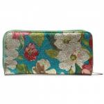 Кошелек женский искусственная кожа 7811-1,  на 1 молнию,  6отд,  8карм,  (цветы),  зеленый 216392