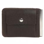 Зажим для купюр Premier-Z-2 (карман д/мелочи на кноп)  натуральная кожа коричнево-серый сафьян (555)  218596