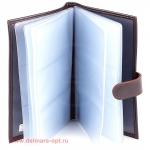 Визитница Cayman-113Л натуральная кожа 72 виз  (настольная)  коричневый матовый (5)  104668