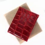 Зажим для купюр Croco-зк-304 (карм на мелочи,  2 кнопки)  натуральная кожа красный скат (74)  212243