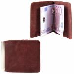 Зажим для купюр Premier-Z-1  (зажим-скрепка)  натуральная кожа коричневый тем пулл-ап (152)  216236