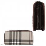 Кошелек женский искусственная кожа 007K,  на 1 молнию,  3отд,  6карм,   (клетка)  бежевый 175845