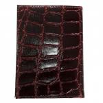 Обложка для авто+паспорт Premier-О-77 (4 внут карм)  натуральная кожа бордо крокодил крупный (14)  200563