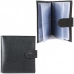 Визитница Croco-В-203 (с хляст,  2х-рядная, 32карточки)  натуральная кожа черный орфей (150)  209301