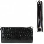 Портмоне мужское Croco-ПР-953 натуральная кожа 3 отд,  10 карм,  рем-петля,  черный крокодил (200)  205837