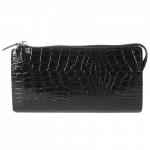 Портмоне мужское Croco-ПР-953 натуральная кожа 3 отд,  10 карм,  рем-петля,  черный крокодил (200)  205837