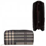 Кошелек женский искусственная кожа 007K,  на 1 молнию,  3отд,  6карм,   (клетка)  коричневый 175846