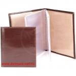 Визитница 2-х рядная на 36 карт,  н/к,  глад;  корич;  тисн Cards 134562